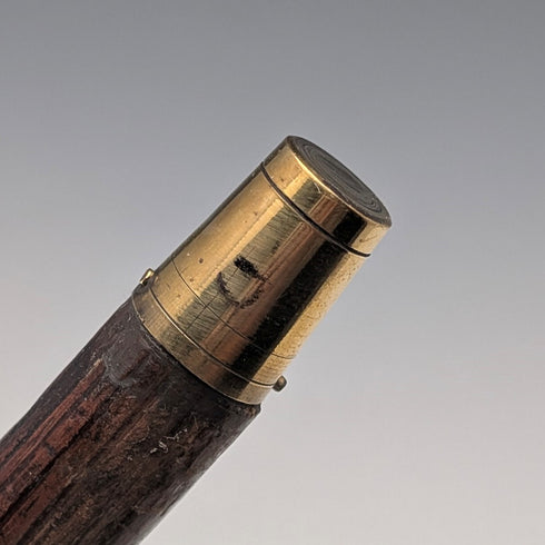 ヴィンテージ スネーク装飾ブラウンシャフト ノブハンドル ステッキ 杖 90cm